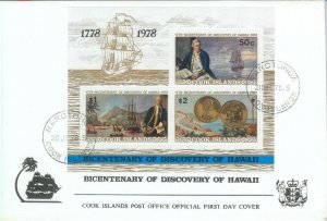 82271 - COOK Island - Postal History -  set of 2  FDC COVERS  Boats Hawaii 1978