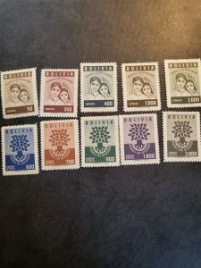 Stamps Bolivia 418-22, C212-6 never hinged