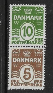 DENMARK SG177a 191-30 5o BROWN & 10o GREEN MTD MINT