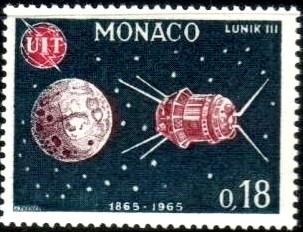 ITU Centenary, Lunik III and Moon, Monaco SC#608 MNH