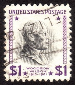 1938, US $1, Woodrow Wilson, Used, Sc 832