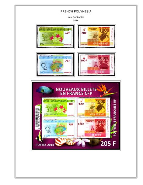 COLOR PRINTED FRENCH POLYNESIA 2011-2020 STAMP ALBUM PAGES (45 illustr. pages)