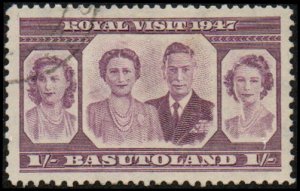 Basutoland 38 - Used - 1sh British Royal Family  / Visit (1947) +