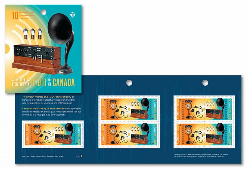 Canada 3244-3245 3245b History of Radio 'P' booklet (10 stamps) MNH 2020