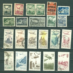 POLAND NICE LOT of (22) AIRMAIL STAMPS