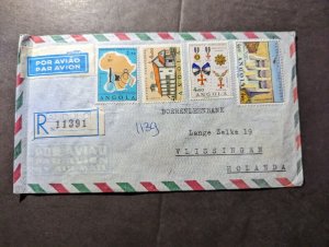 1975 Registered Portuguese Angola Airmail Cover Andulo to Vlissingen Netherlands