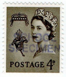 (I.B) Elizabeth II Postal : School Specimen Overprint 4d (Guernsey)