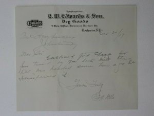 US Sc# 444 on Cover Rochester NY 1917 Vintage Edward Store Letterhead Stationary