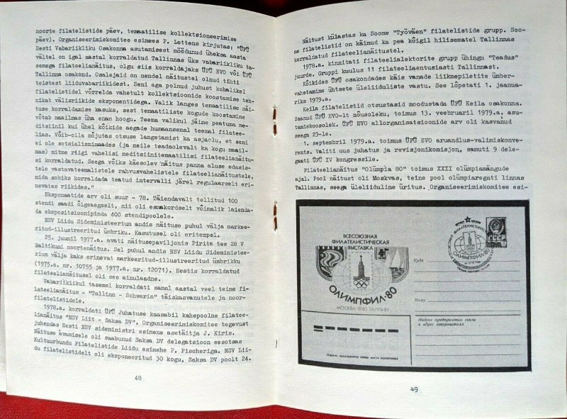 100 AASTAT FILATEELIAT EESTIS Estonia - Published 1988, Illustrated, 95 pages