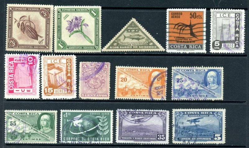 COSTA RICA - 46 Stamps Reg, Official, Air Post all good condition.