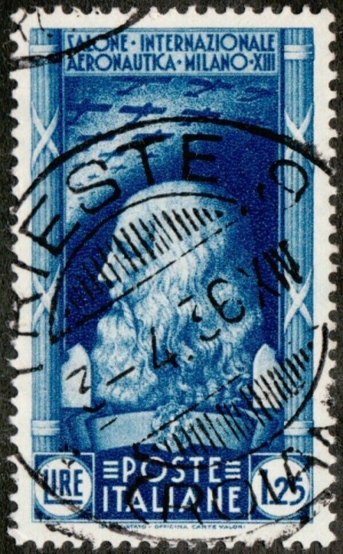 1935 Italy Sc #348 - 1.25 Lire - Leonardo da Vinci - Used Cv$7.25
