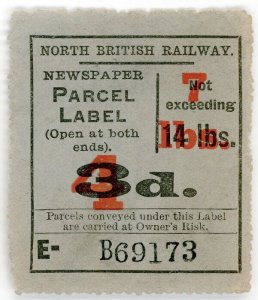 (I.B) North British Railway : Newspaper Parcel 4d on 3d OP