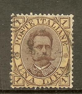 Italy, Scott #56, 1L King Humbert I, Fine Centering, Used