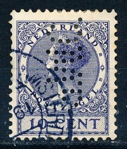 Netherlands #178 Single Perfin Used