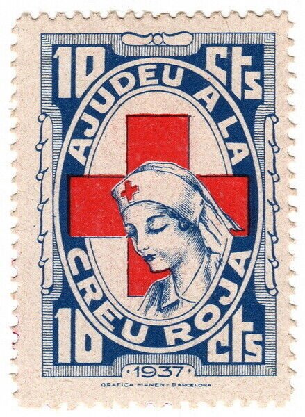 (I.B) Spain Cinderella : Red Cross Fund 10c (Barcelona)