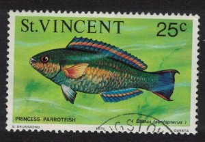 St. Vincent Princess parrotfish Fish Imprint '1975' 1975 Canc SG#434