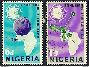 NIGERIA 1965 QEII 6d/1.3s Multicoloured, International Quiet Sun Years SG16...