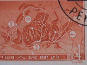 ​CHINA-1957 SC#326 MAP OF YELLOW RIVER BASIN USED STAMP WE SHIP TO WORLD WIDE