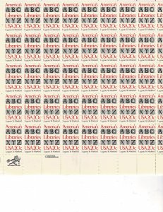 America's Libraries 20c US Postage Sheet #2015 VF MNH