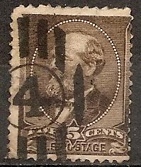 US  205 Used 1882 5c brn Garfield CV $12