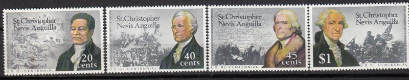 St. Kitts-Nevis - 1976 American Bicentennial Sc# 324/327 - MH (686)