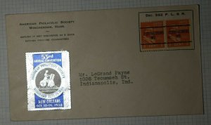 APS Convention New Orleans Philatelic label 1938 Federalsburg MD precancel