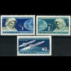 BULGARIA 1962 - Scott# C94-6 Space Flight Set of 3 NH