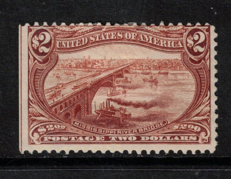 USA #293 Mint Fine Full Original Gum Hinged - Tiny Thin **With Certificate**