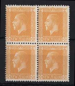 New Zealand 1915 2d yellow no wmk, 'wmk' printed on back p14x15 sg445 very fin