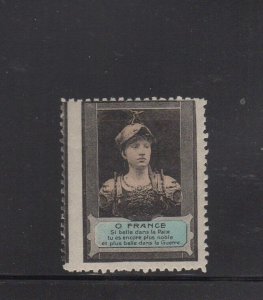 French Propaganda Stamp - O France So Beautiful in Peace, Even More in War - MNH