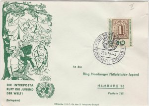 Germany 1959 Interposta Calls Youth of World Illustrated Stamps FDC Cover  29553