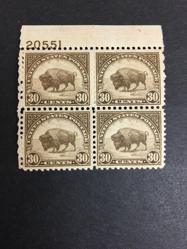 700 .30 Bison Plate Block Xtra-fine Mint Never Hinged