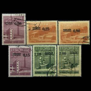 ALBANIA 1965 - Scott# 841-6 Industry Surch. Set of 6 CTO