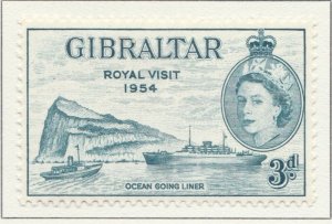1954 British Colony GIBRALTAR 3d MH* Stamp A28P47F30431-