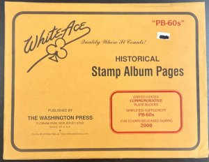 White Ace Historical Stamp Album US Commemorative Plate Blocks PB-60s 2008 NEW