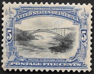 US Scott # 297, 1901, 5¢ Pan-American Expo, PSE & APS Certs, VF, M, OG, Reperfed