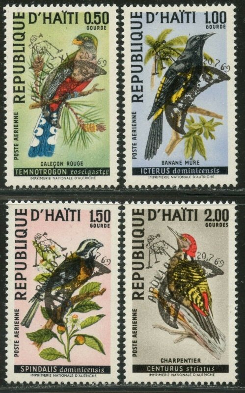 HAITI Sc#C344A-C344D 1969 Apollo XI Overprint Complete OG Mint LH