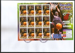 Grenada 2005 Shaquille O'Neal Basketball Player Sport Sc 2596 Sheetlet on FDC #