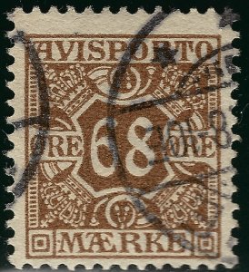 Denmark 1907 Scott P7 F-VF Dual Cancel Cat $40