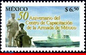 2521 MEXICO 2006 NAVY QUALIFICATION CENTER, 50th ANNIV., SHIPS & BOATS, MNH