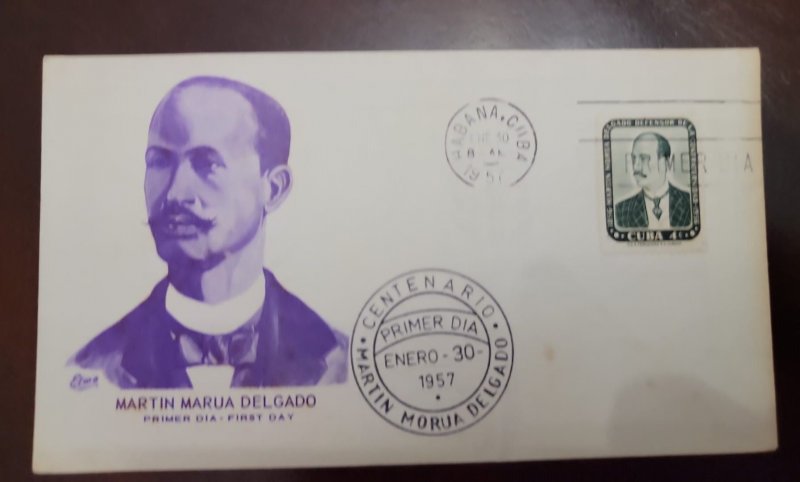 O) 1957 CUBA,  MARTIN MORUA DELGADO - PATRIOT,  FDC XF