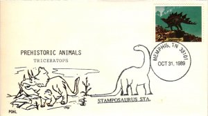 #2424 Stegosaurus Dinosaurs – Stamposaurus Cancel - Pohl Cachet – Aps