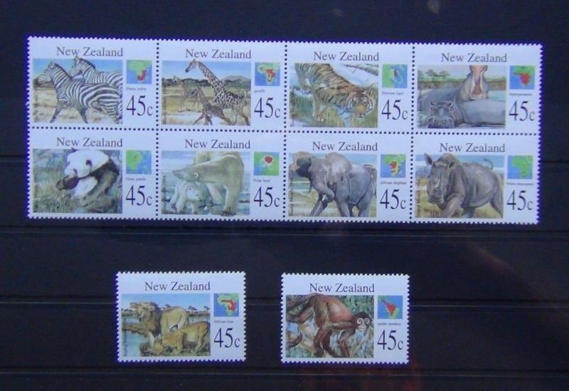 New Zealand 1994 Stamp Month Wild Animals set MNH