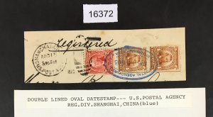 MOMEN: US STAMPS # 301,303 SHANGHAI CHINA USED LOT #16372