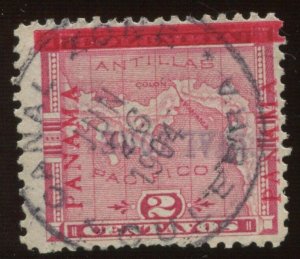 Canal Zone 1a Inverted Overprint Used Stamp with JUN 26 1904 Culebra CCL BX5385