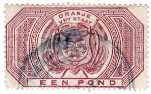 (I.B) Orange Free State Revenue : Duty Stamp £1