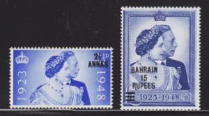 Bahrain Sc 62-63 MNH. 1948 Silver Wedding, cplt set 