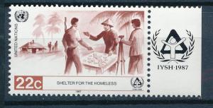 United Nations 1987 Scott 495 MNH, 22c  Shelter for Homeless