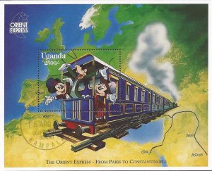 Uganda - 1996 Disney Orient Express - Souvenir Sheet w/First Day Cancel #1409