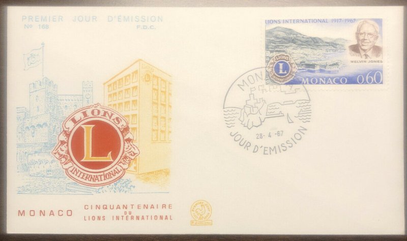 Lot of 6 LIONS CLUB - Worldwide First Day Covers FDC - Japan Monaco Belgium